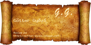 Götter Győző névjegykártya